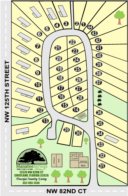 Manatee Springs RV Park Site Map