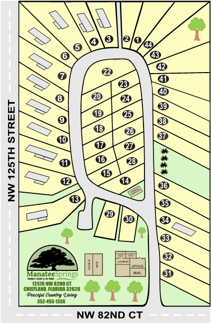 Manatee Springs RV Park Site Map